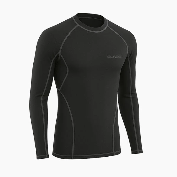 AeroFlex Black Motorcycle Under Shirt – 3/4 Front View