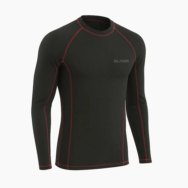 CoreFit Black Red Motorcycle Under Shirt – 3/4 Front View