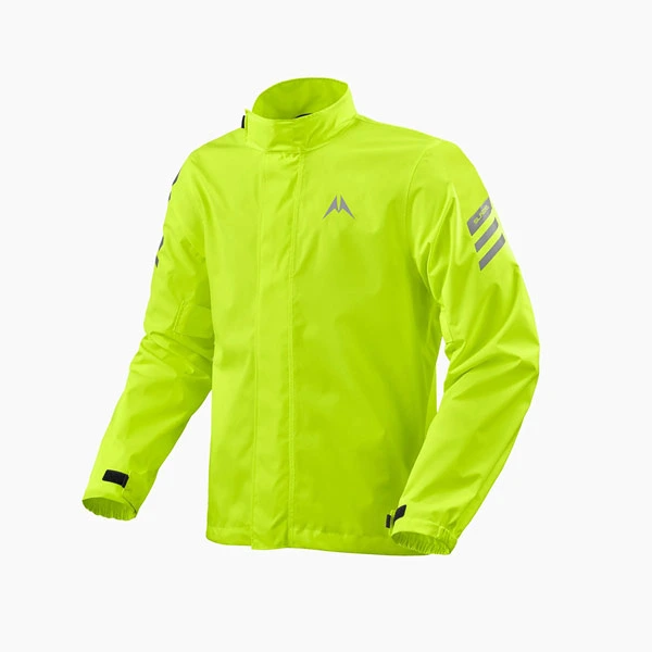 Monsoon Neon Yellow Motorcycle Rain Jacket – 3/4 Front View