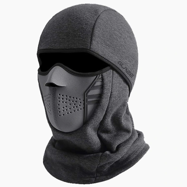 Glacier Motorcycle Balaclava – Winter Full Face Mask with Hard Shell – 3/4 View