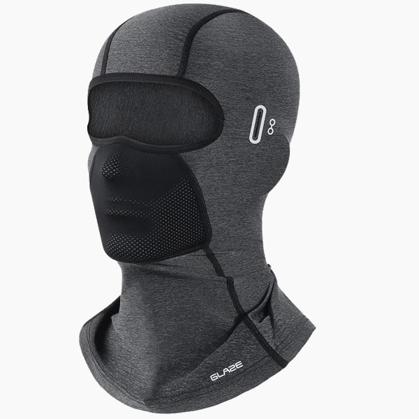 Flexton Grey Motorcycle Balaclava Full Face Mask – 3/4 View
