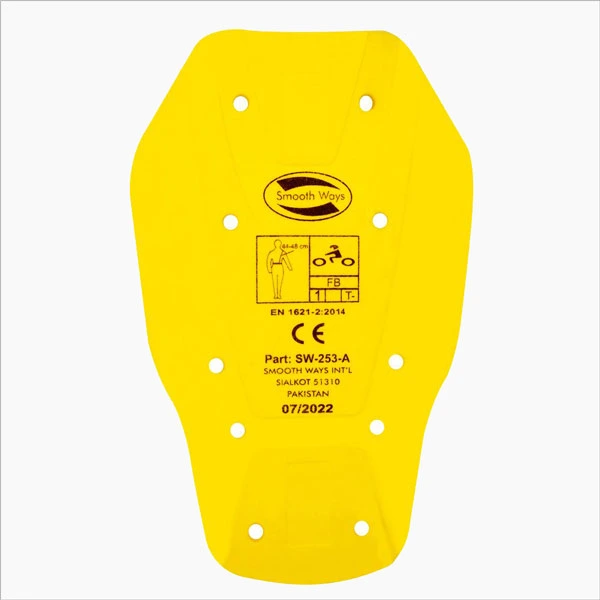 Level 1 Yellow Internal Full Back Protector Perforated CE Motorcycle Armor