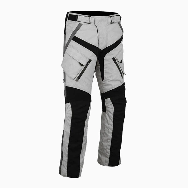 Frontier Grey and Black motorcycle riding pants 3/4 view
