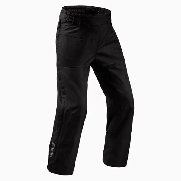 Atlas Black motorcycle riding waterproof overpants 3/4 view