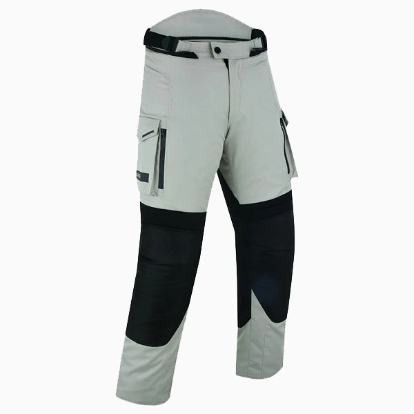 Falcon Grey and Black motorcycle riding pants 3/4 view