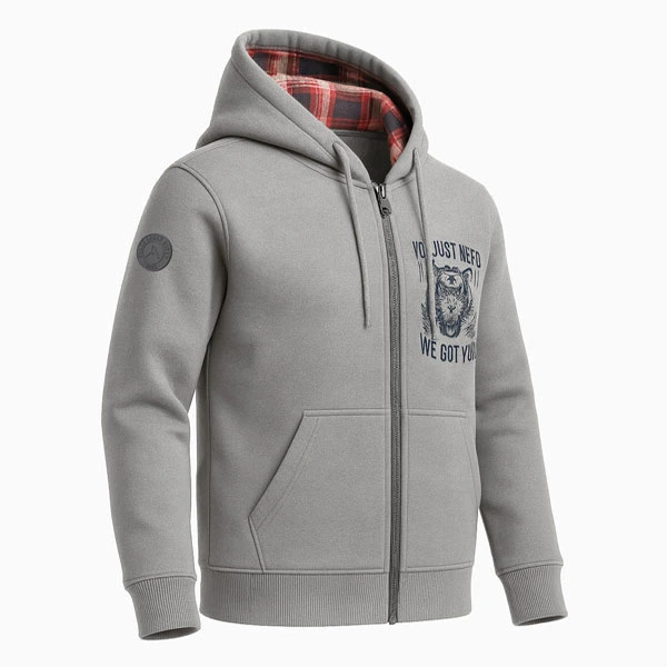 Outlaw Grey Armored Kevlar Motorcycle Hoodie 3/4 View
