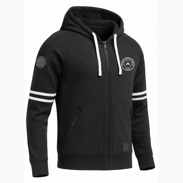 Ghost Black Armored Kevlar Motorcycle Hoodie 3/4 View