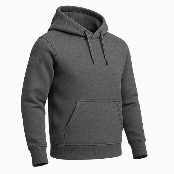 StreetArmor Dark Grey Armored Kevlar Motorcycle Hoodie 3/4 View