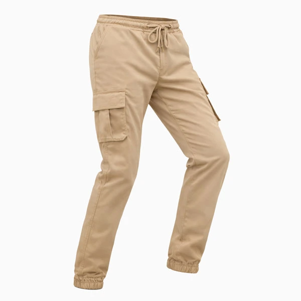 Kargan Beige Motorcycle Cargo Jogger 3/4 View