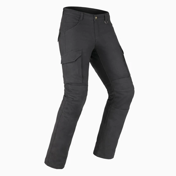 Nomexia Black Motorcycle Cargo Pants 3/4 View