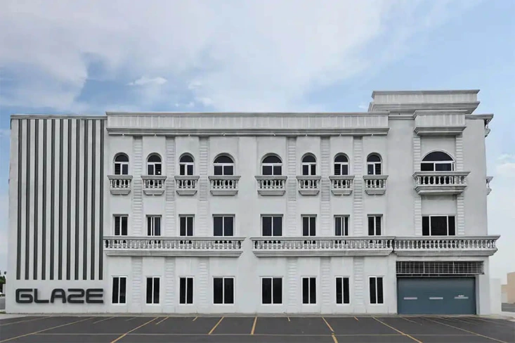 Glaze motorcycle clothing manufacturing facility exterior view