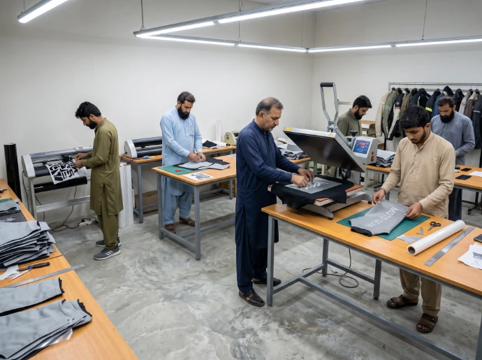 Motorcycle apparel printing and heat transfer department at Glaze MFG